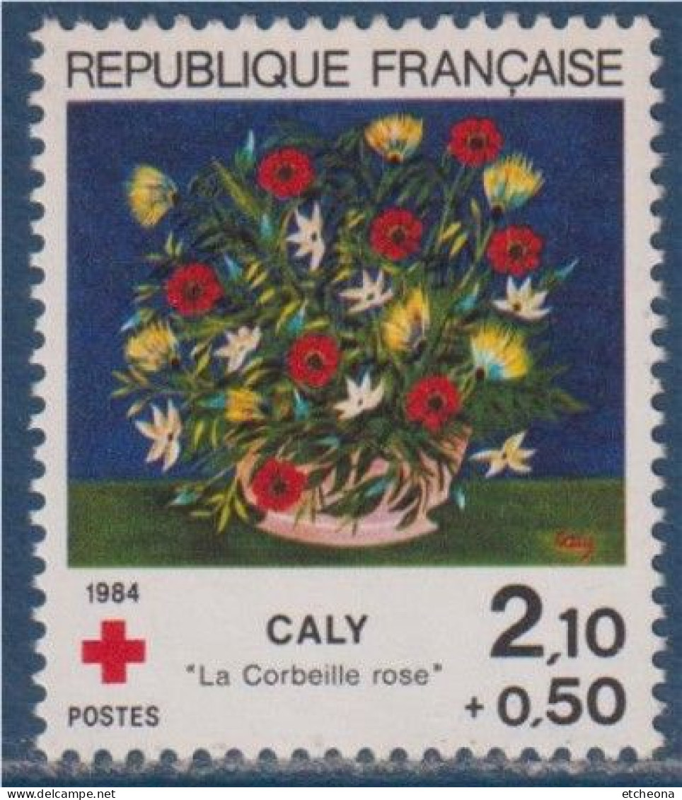 Au Profit De La Croix Rouge, La Corbeille Rose D'après Une Oeuvre De Caly 2f10+0f50 N°2345 Neuf De Feuille - Nuevos