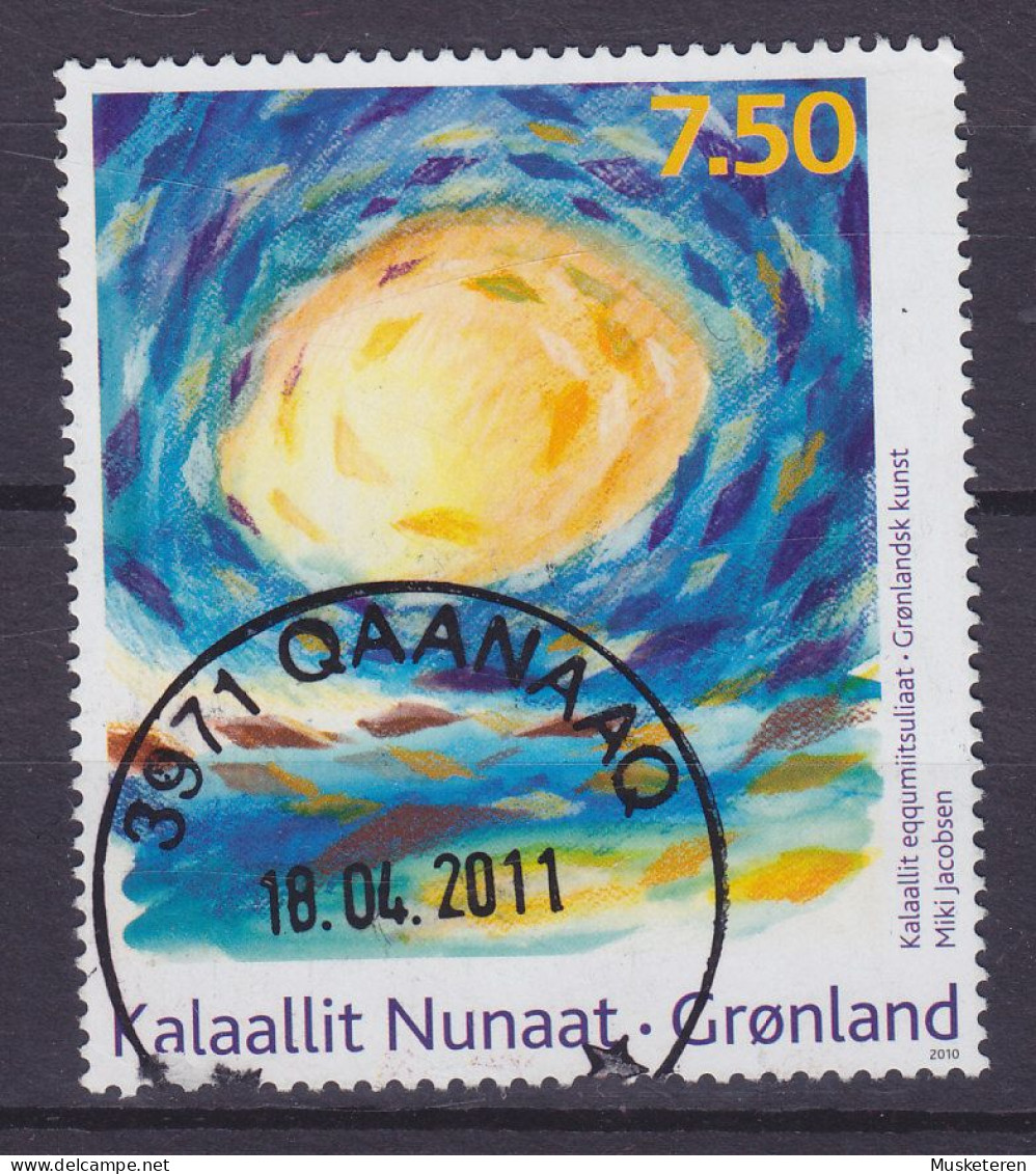 Greenland 2010 Mi. 552, 7.50 (Kr) Zeitgenössische Kunst Art Sonne : Gemälde Von Miki Jacobsen Deluxe QAANAAQ Cancel - Usados