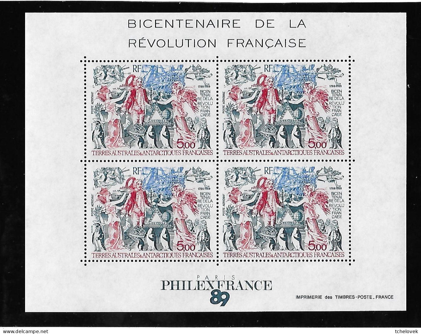 TAAF FSAT. Bloc Feuillet N°1 Bicentenaire De La Revolution Française - Blocks & Sheetlets