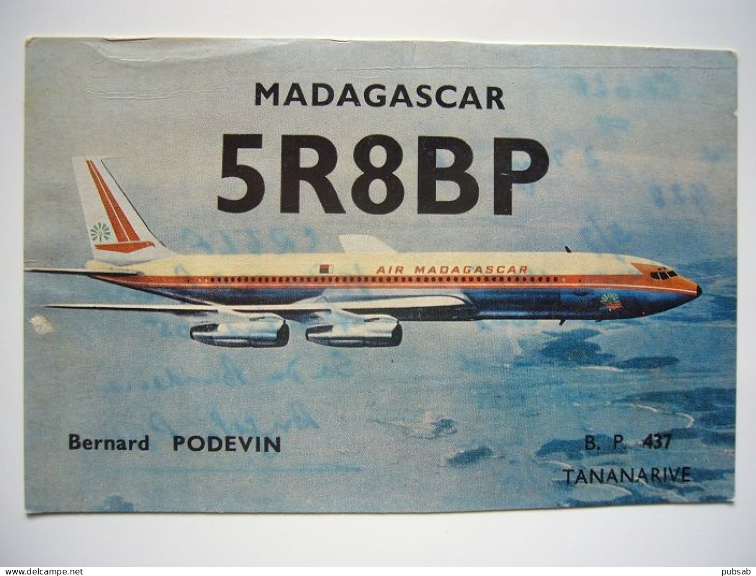 Avion / Airplane / AIR MADAGASCAR / Boeing B 707 / Carte QSL - 1946-....: Moderne