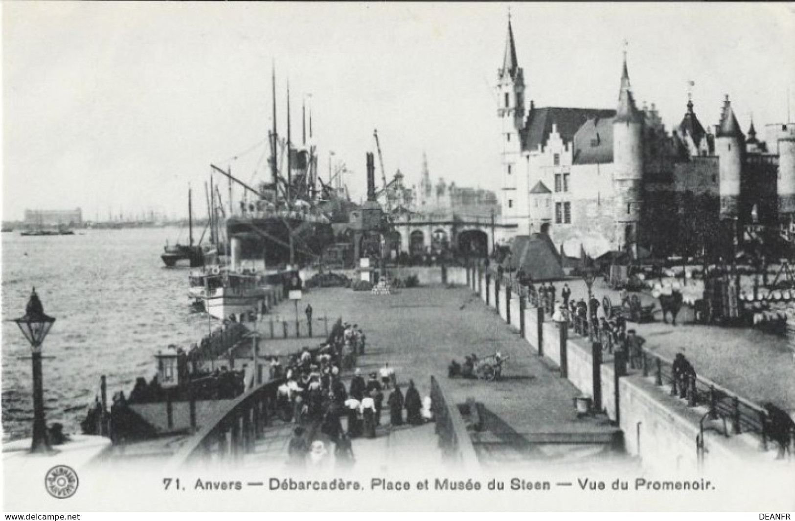 ANVERS : Débarcadère.Place Et Musée Du Steen - Vue Du Promenoir. Carte Impeccable. - Antwerpen