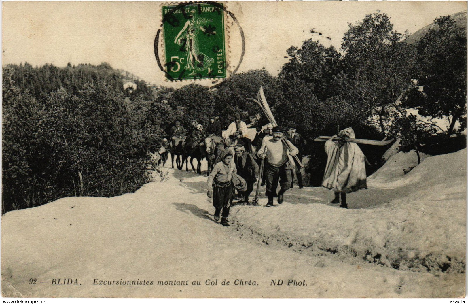 CPA AK BLIDA Excursionnistes Montant Au Col De Chrea ALGERIA (1389525) - Blida