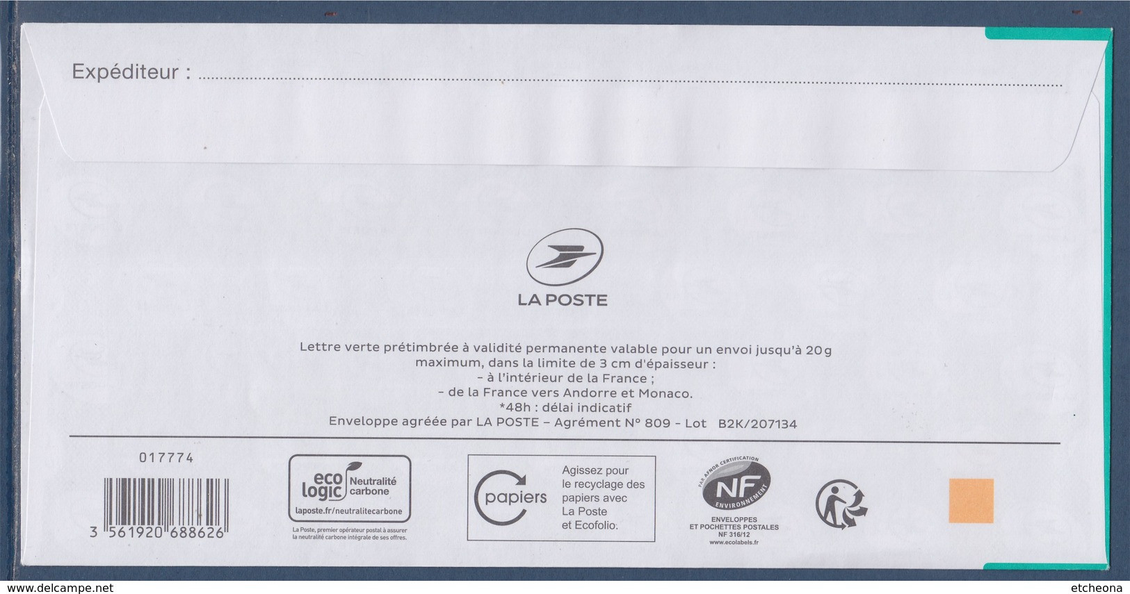 Enveloppe Entier Repiquage Privé TVP LV ASCPA (Association Sportive Et Culturelle Pessac Alouette) - Prêts-à-poster: Repiquages Privés