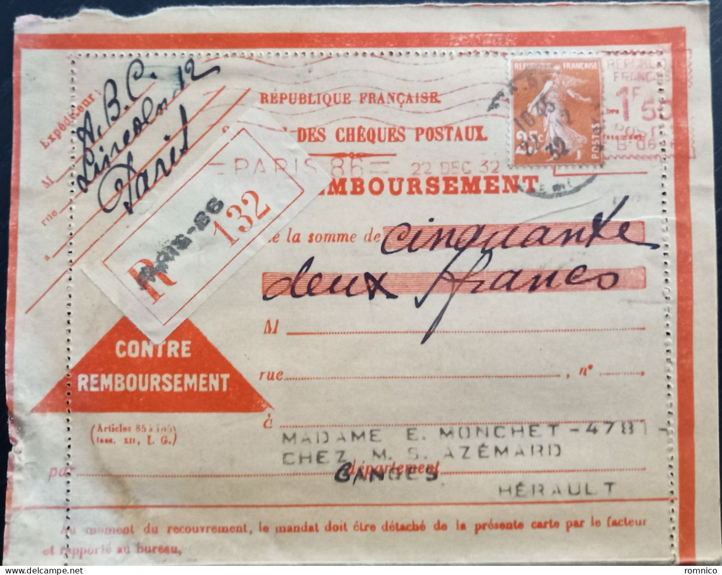 Lettre Cheques Postaux A Voir - Cartas & Documentos