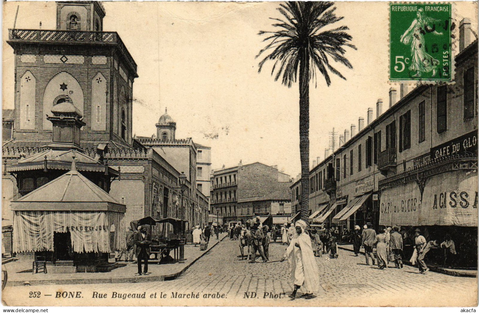 CPA AK BONE Rue Bugeaud Et Le Marche Arabe ALGERIA (1389460) - Annaba (Bône)