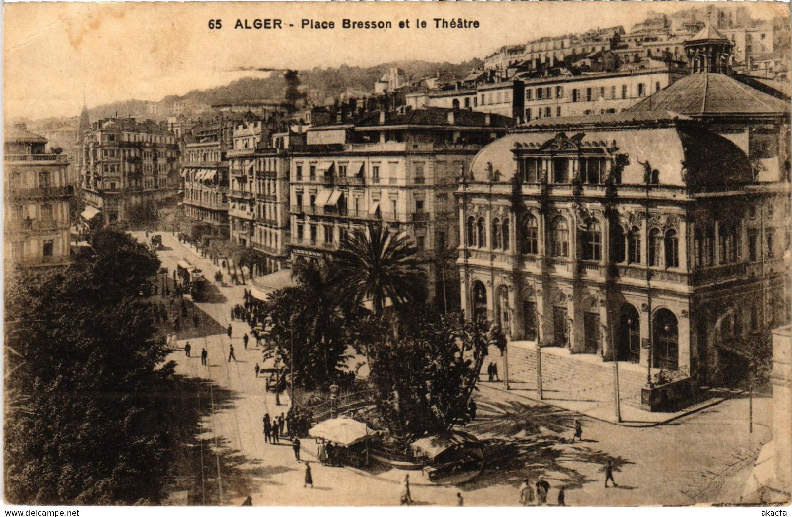 CPA AK ALGER Place Bresson Et Le Theatre ALGERIA (1389449) - Algiers