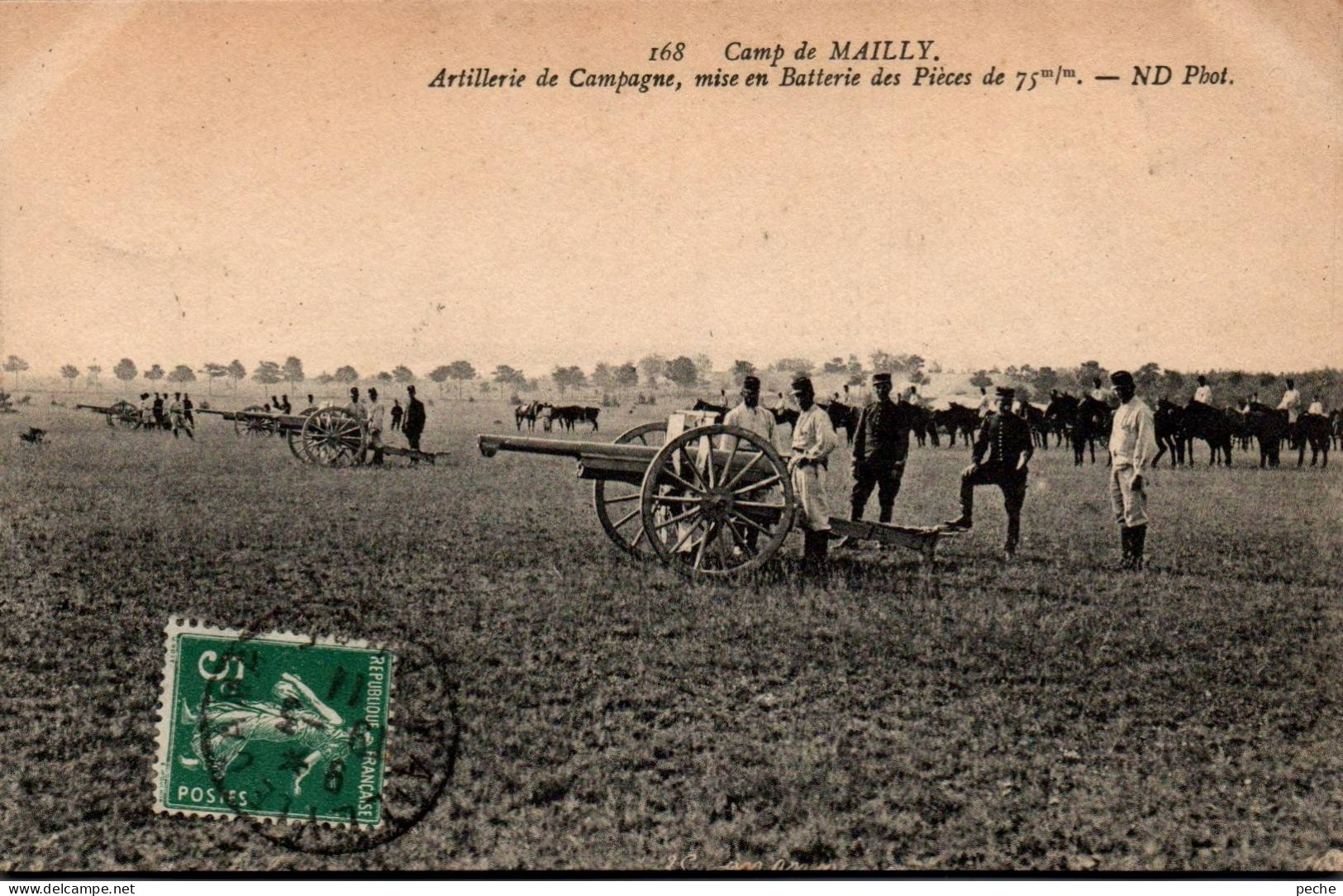 N°1592 W -cpa Camp De Mailly -artillerie De Campagne- - Material