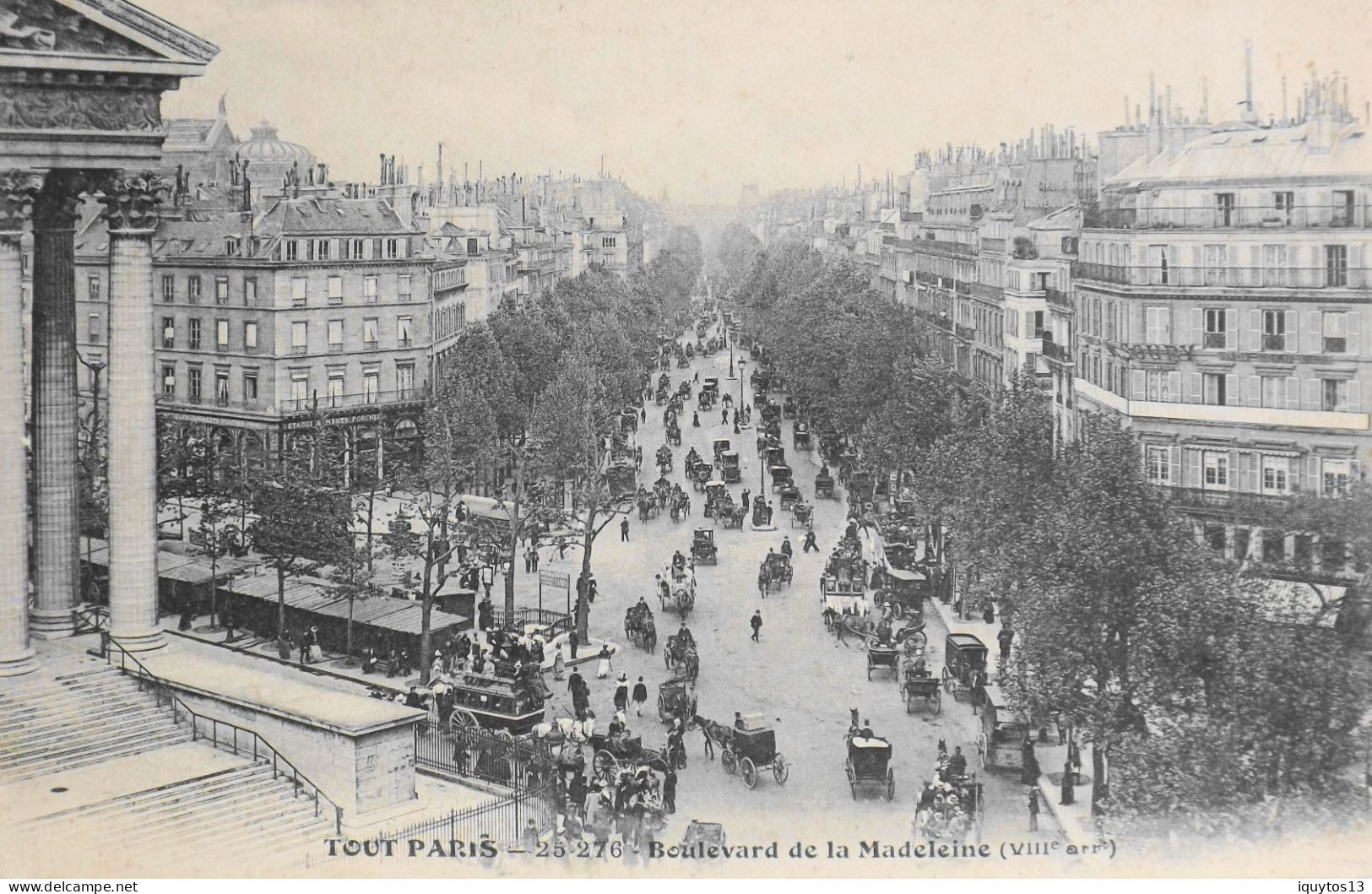 CPA. [75] > TOUT PARIS > N° 25-276 - Boulevard De La Madeleine - (VIIe Arrt.) -1907 - Coll. F. Fleury - TBE - Distrito: 08