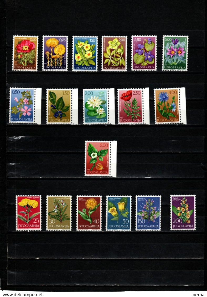 FLOWERS MNH YOUGOSLAVIE 1013/1018+1224/1229+1305/1310 - Altri & Non Classificati