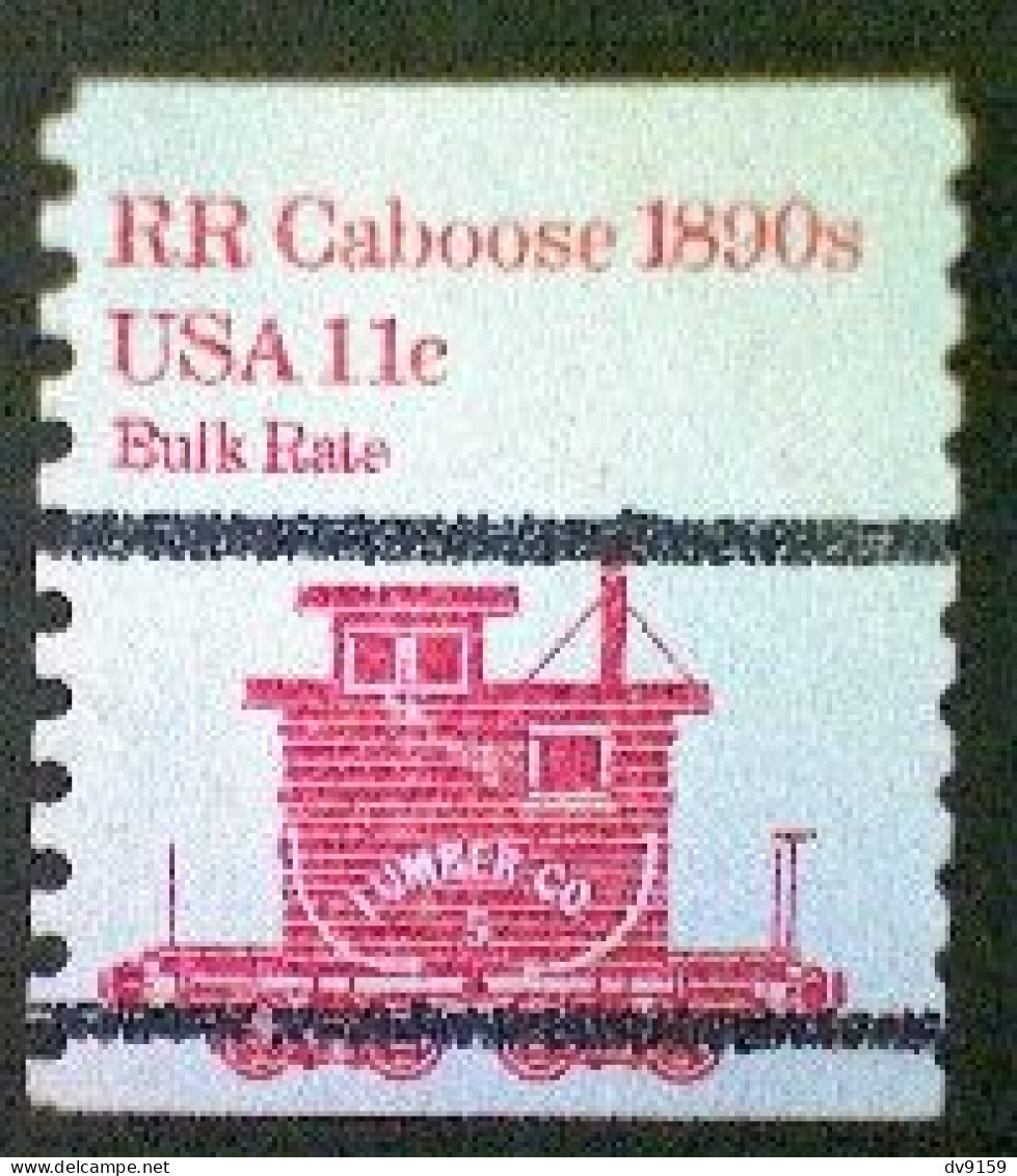 United States, Scott #1905a, Used(o), 1984 Coil, Transportation Series: Caboose Of 1890s, 11¢, Red - Usati