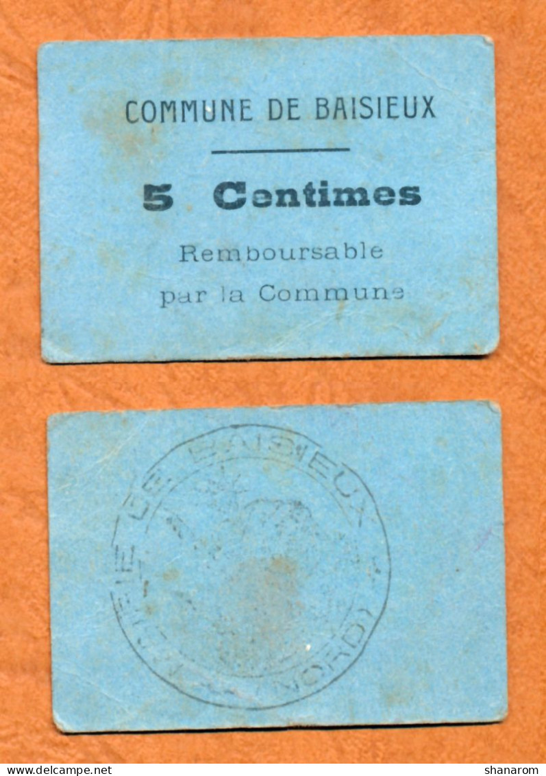 1914-1918 // BAISIEUX (Nord 59) // COMMUNE // Bon De Cinq Centimes - Bonos