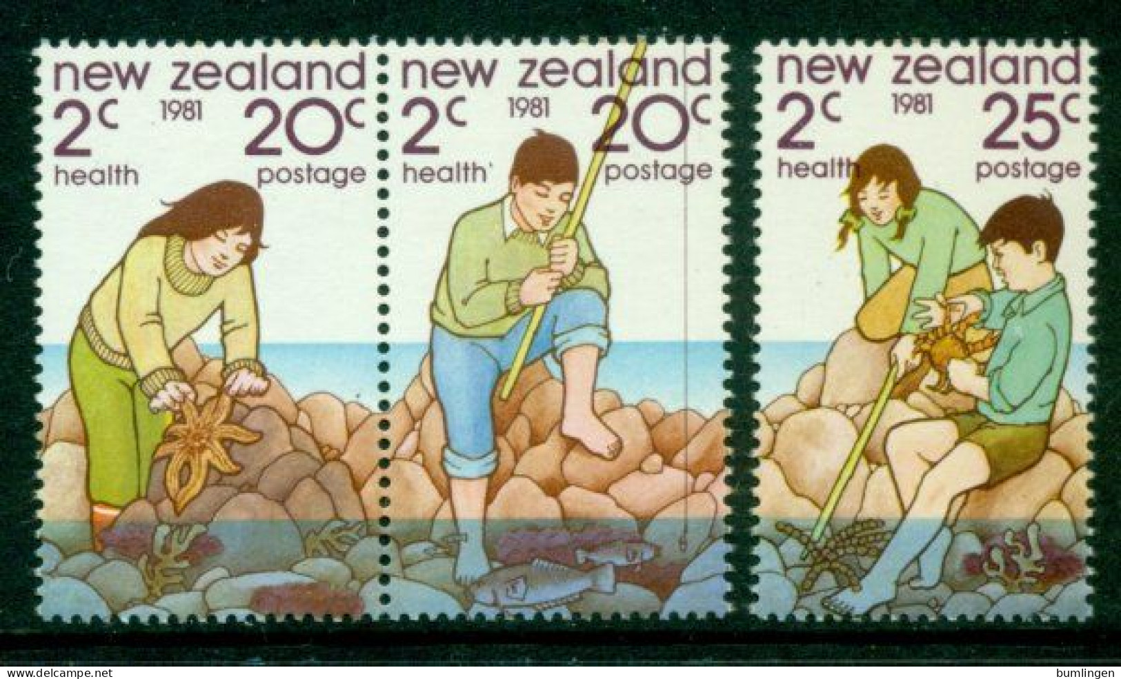 NEW ZEALAND 1981 Mi 828-30 Incl Pair** Health – Sea Fauna [B932] - Vie Marine