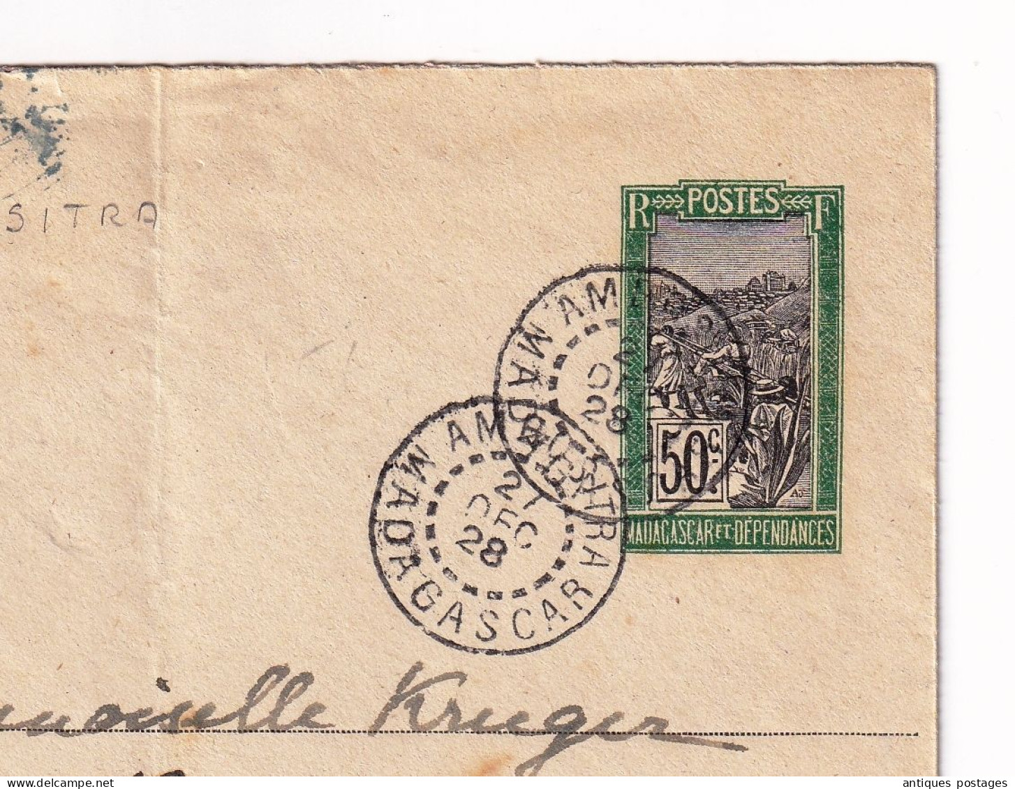 Lettre 1928 Ambositra Madagascar Et Dépendances Télégraphes Antananarivo Tananarive - Briefe U. Dokumente