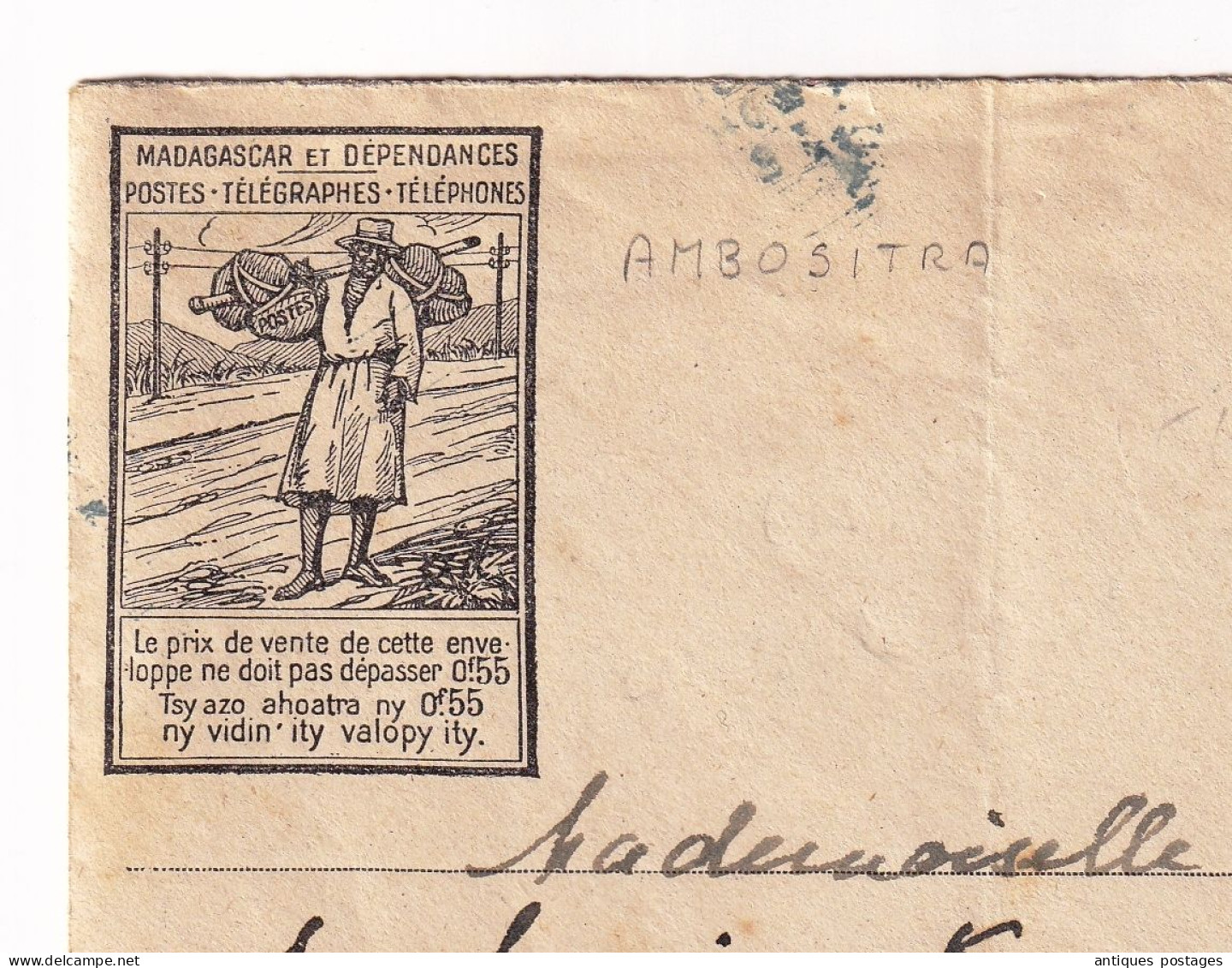 Lettre 1928 Ambositra Madagascar Et Dépendances Télégraphes Antananarivo Tananarive - Lettres & Documents