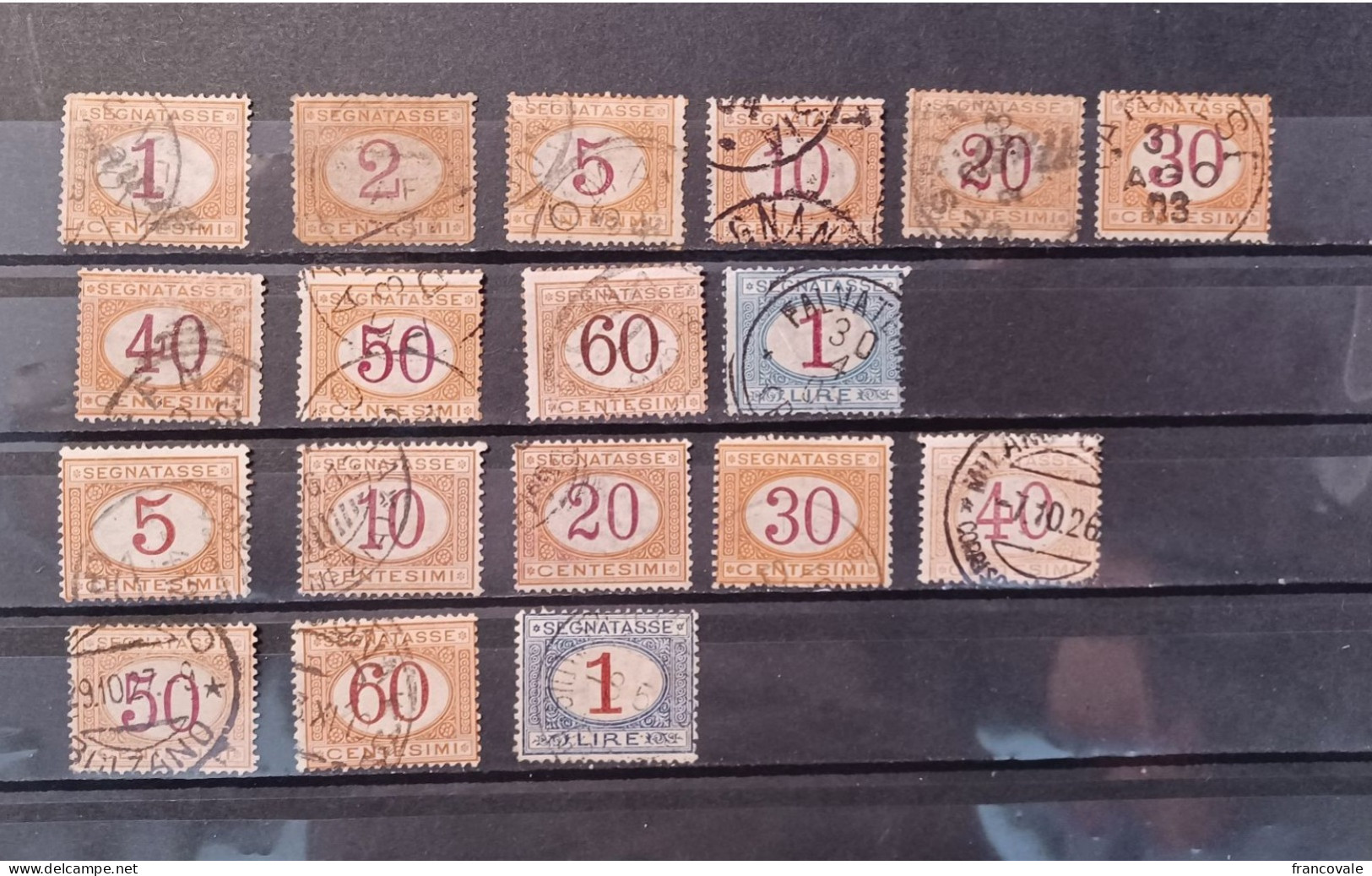 Italia L1305 Regno 1870-1890 Lotto Segnatasse 18 Valori Usati - Fiscales