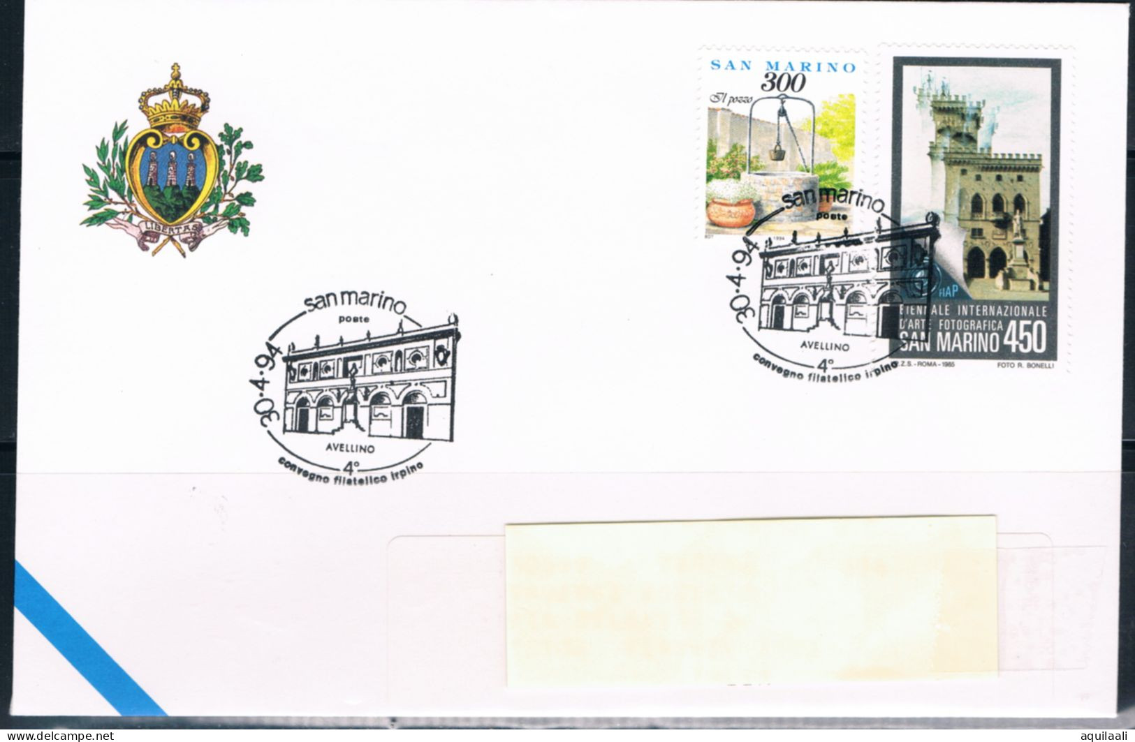 SAN MARINO 1994 -  Avellino 4' Convegno Filatelico Irpino, Annullo Speciale. - Philatelic Exhibitions