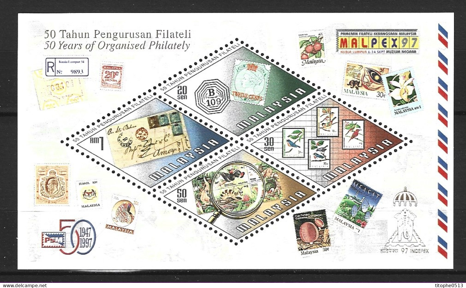 MALAISIE. BF 21 De 1997. Timbres Sur Timbres. - Stamps On Stamps