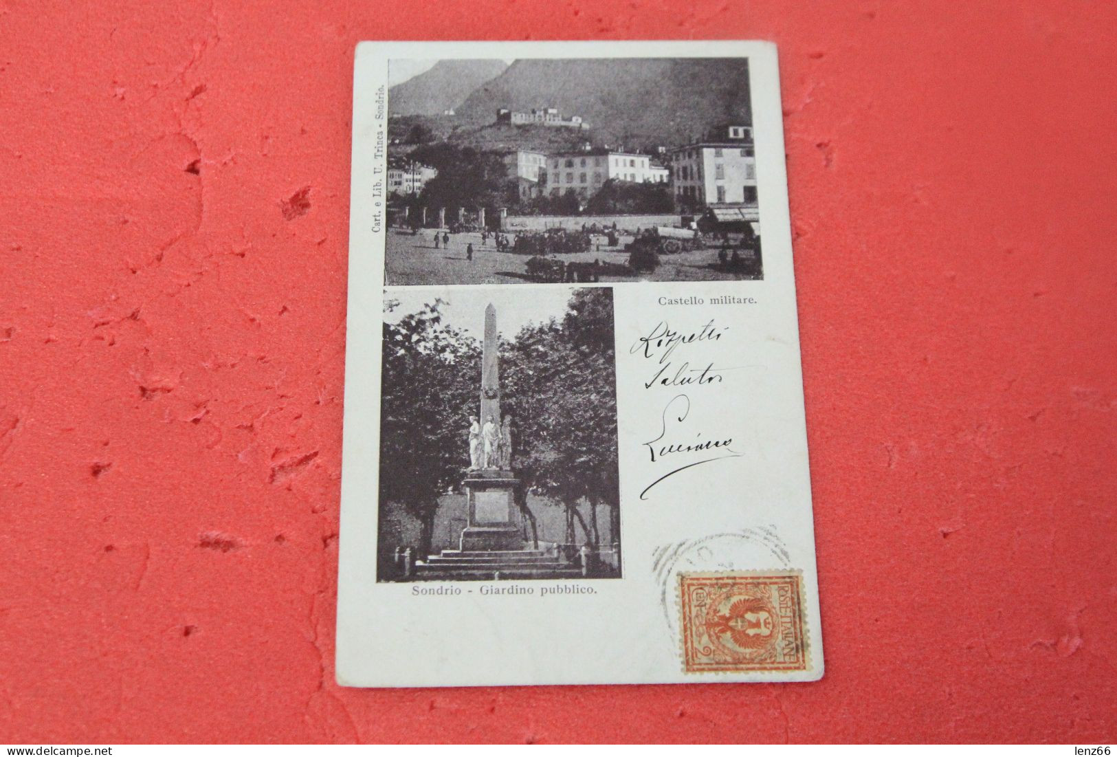 Sondrio Giardino Pubblico E Castello Militare 1902 Ed. Trinca + Piccolo Segno Di Taglio Impercettibile Lato Sx - Sondrio