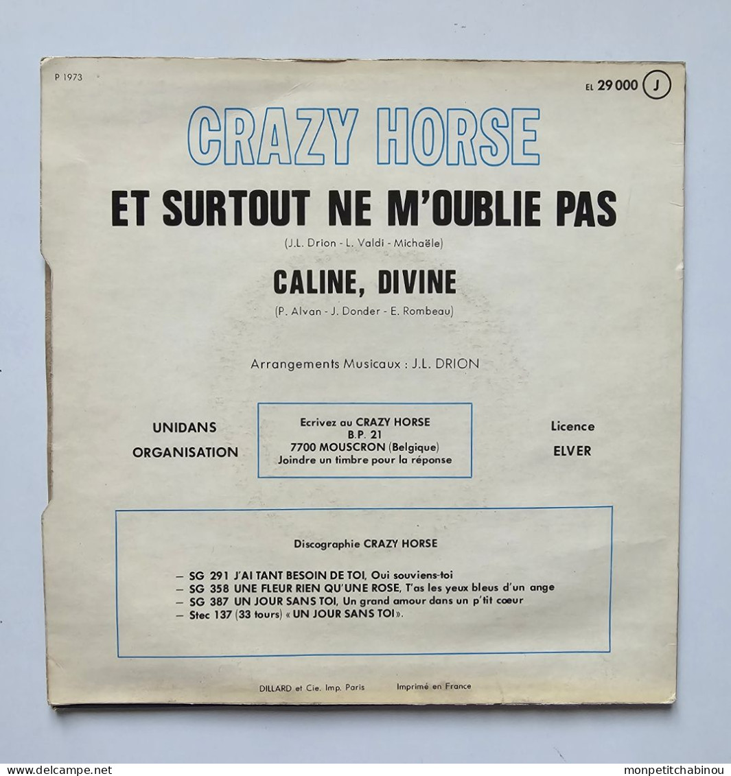 45T CRAZY HORSE : Et Surtout Ne M'oublie Pas - Other - French Music