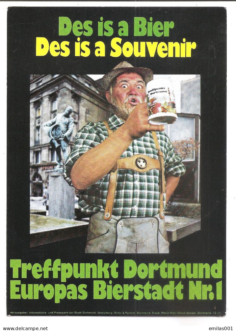 QSL - Allemagne - Publicitè  DORTMUND , Souvenir Bière 1985 - Amateurfunk