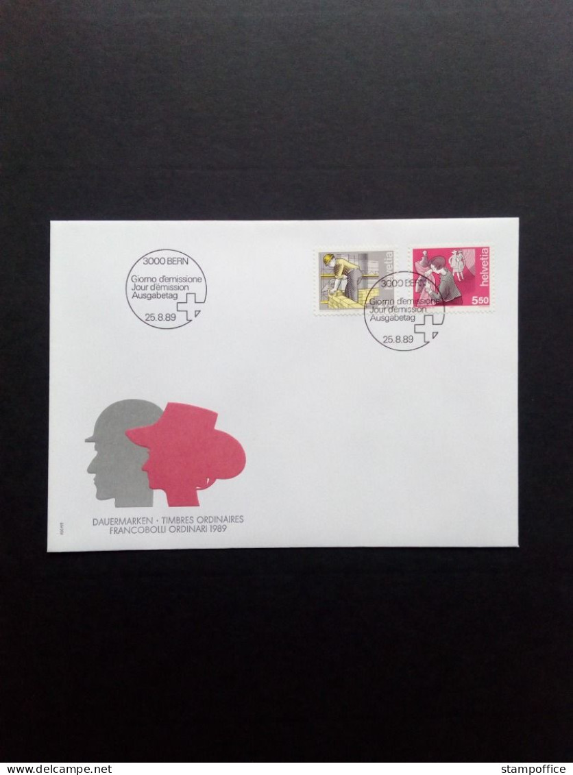 SCHWEIZ MI-NR. 1402-1403 FDC MENSCH UND BERUF 1989 MAURER SCHNEIDERIN - FDC