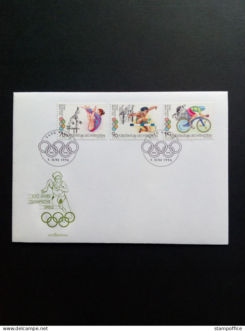 LIECHTENSTEIN MI-NR. 1129-1131 FDC SOMMEROLYMPIADE ATLANTA 1998 RADFAHREN - FDC