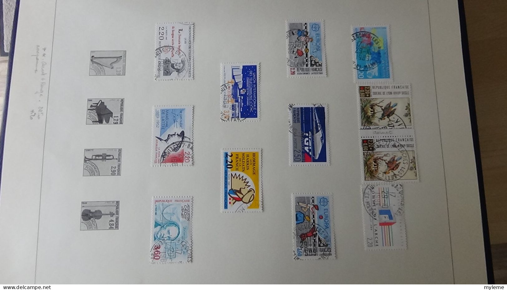 BF55 Reliure SAFE DUAL de timbres oblitérés de 1985 à 1991 + plaquette de timbres **. A saisir !!!