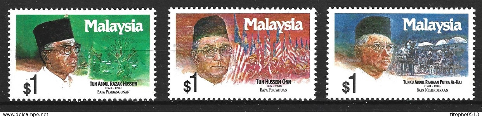 MALAISIE. N°472-4 De 1991. Premiers Ministres. - Malaysia (1964-...)