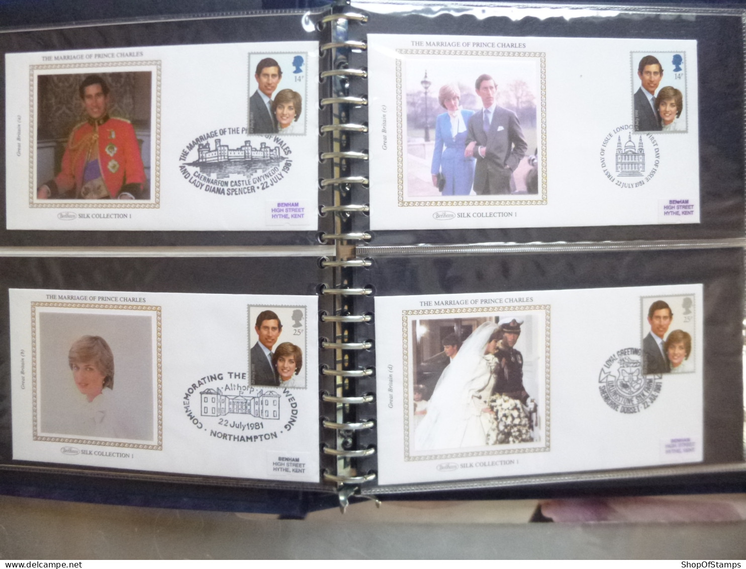 OMNI SERIES ROYAL WEDDING DIANA/CHARLES 1981 BENHAM 28 FDC ALL SPECIAL - Familles Royales