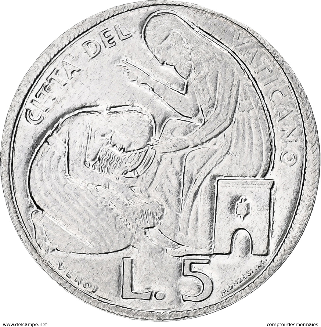 Vatican, Paul VI, 5 Lire, Holy Year, 1975, Rome, BU, Bronze-Aluminium, SPL - Vatikan