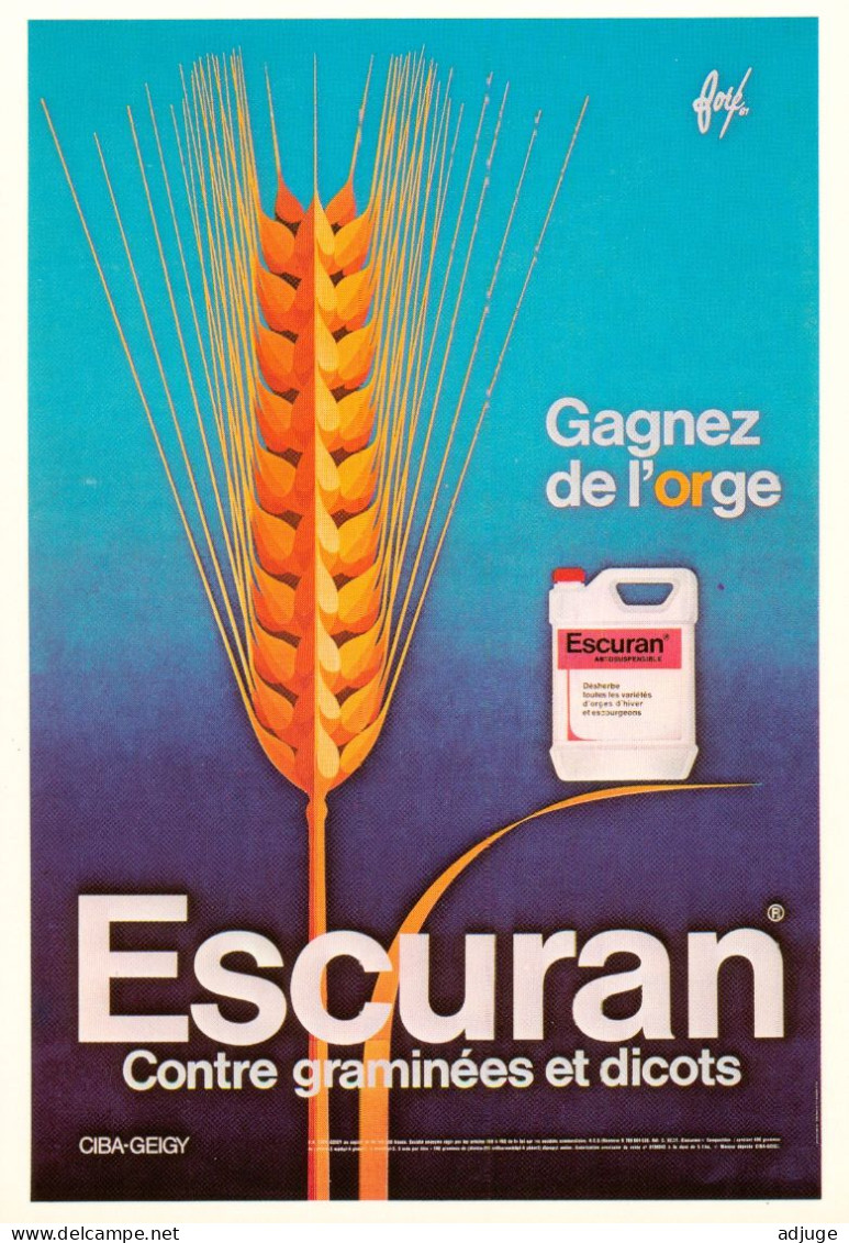 CPM- Illustrateur Affichiste FORÉ -Publicité Pour Le Désherbant ESCURAN "Ciba-Geigy"Contre Graminées Et Dicots*1981TBE* - Fore