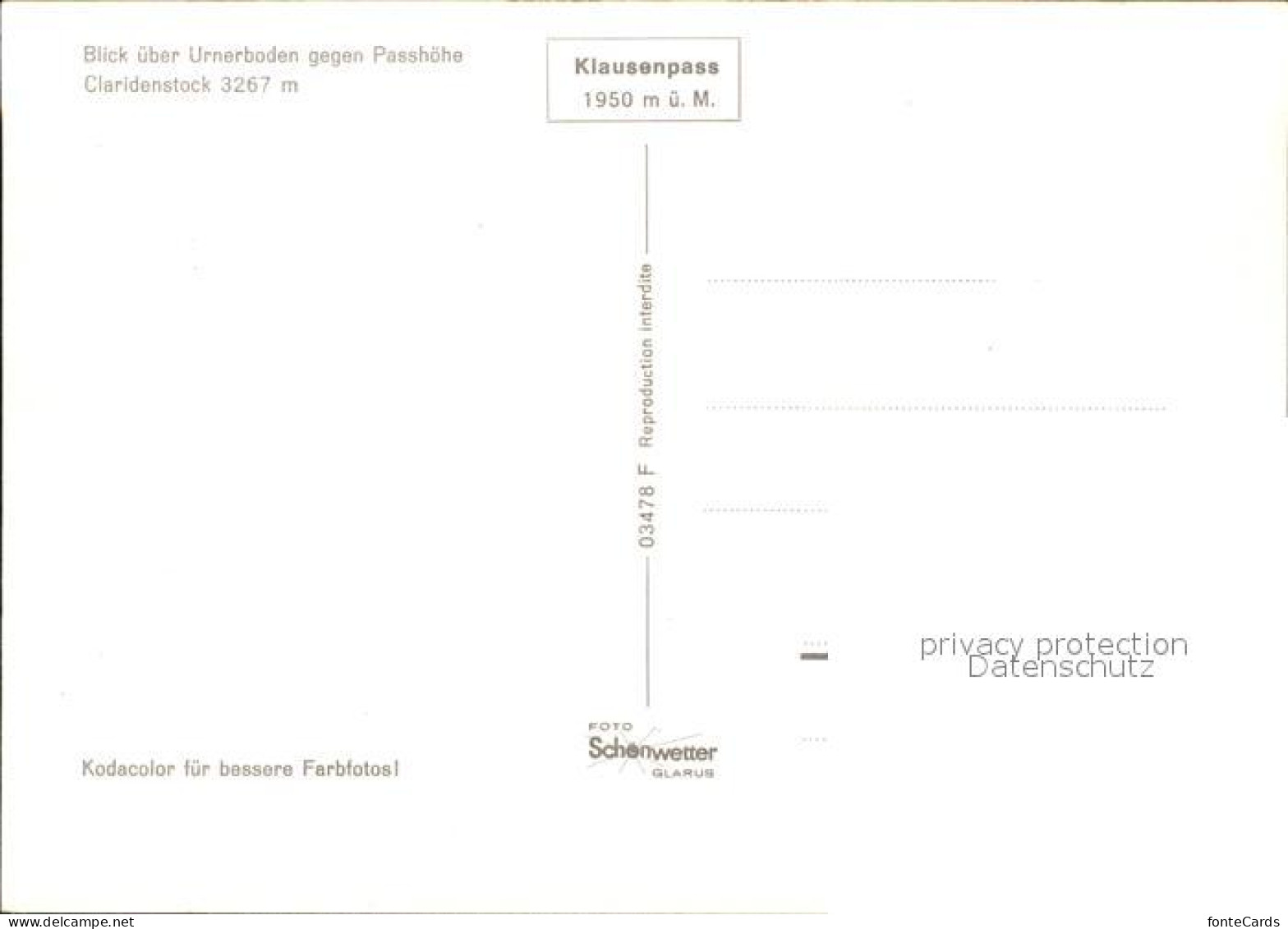 11904278 Urnerboden Passhoehe Mit Claridenstock Urnerboden - Altri & Non Classificati