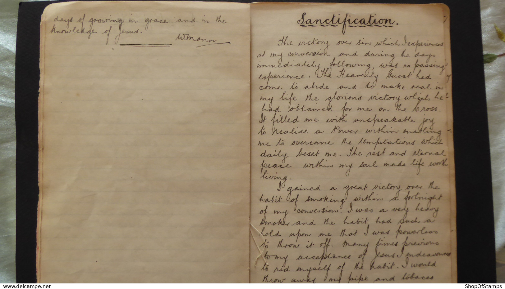 MISSIONARY DIARY HAND WRITTEN BY Wm MANN, TIBETAN MISSIONARY PERIOD 1919 - Historical Documents