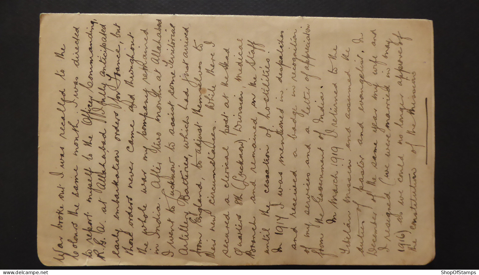 MISSIONARY DIARY HAND WRITTEN BY Wm MANN, TIBETAN MISSIONARY PERIOD 1919 - Documents Historiques