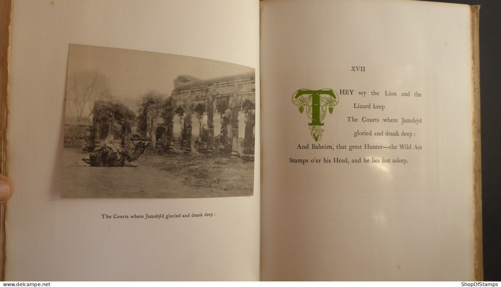 BOOK: RUBAIYAT OF OMAR KHAYYAM WITH PRINTED CUT PHOTOGRAPGH ON ADJACENT PAGE - Other & Unclassified