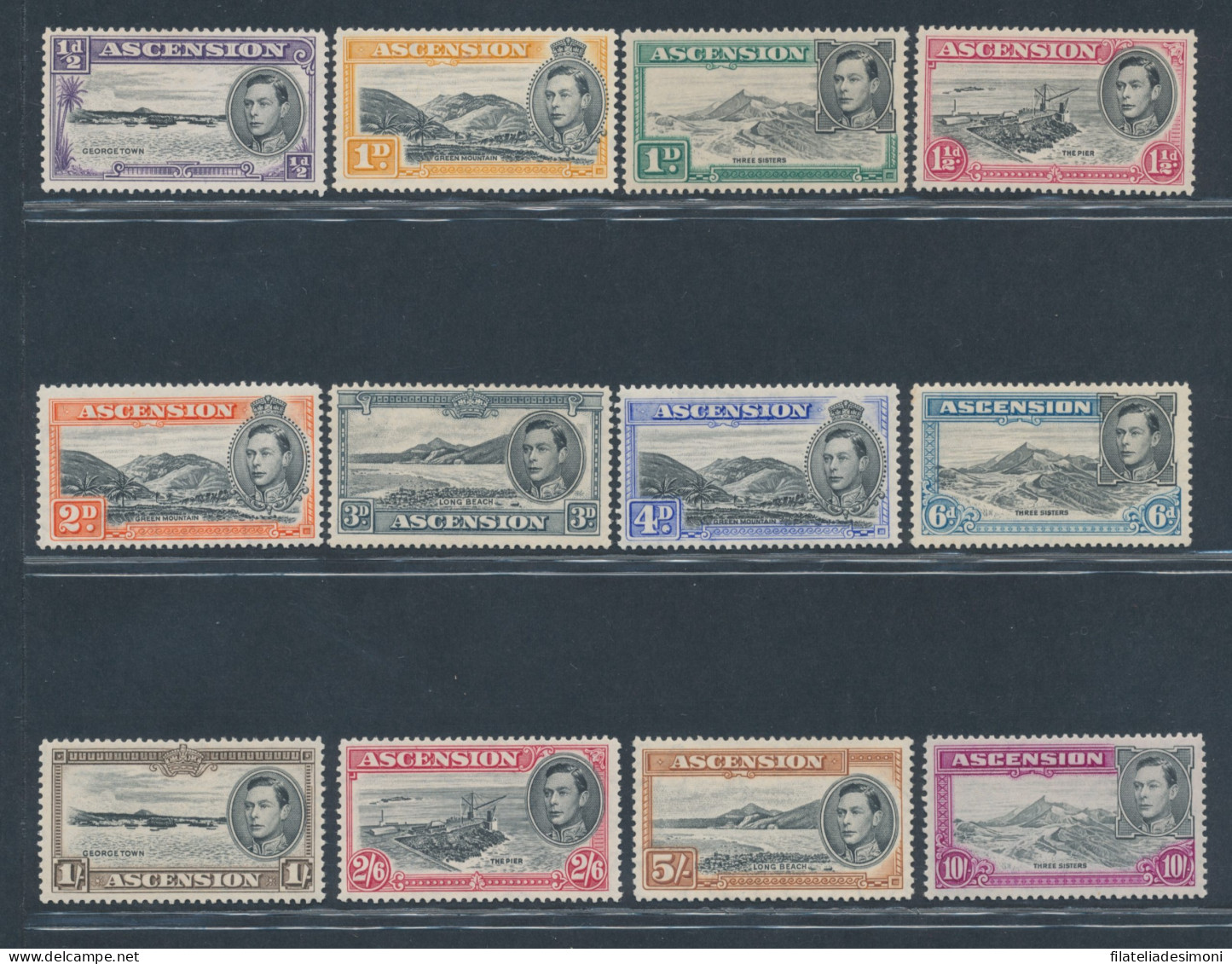 1938-53 ASCENSION, SG 38/47, Dentellati 13 - MH* - Otros & Sin Clasificación