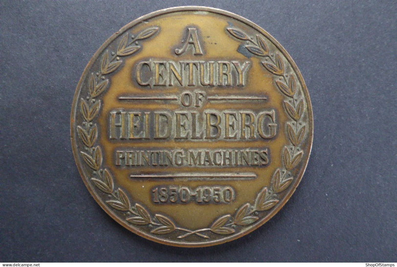HEIDELBERG PRINTING MACHINES CENTENARY 1850-1950 PLATE - Otros & Sin Clasificación