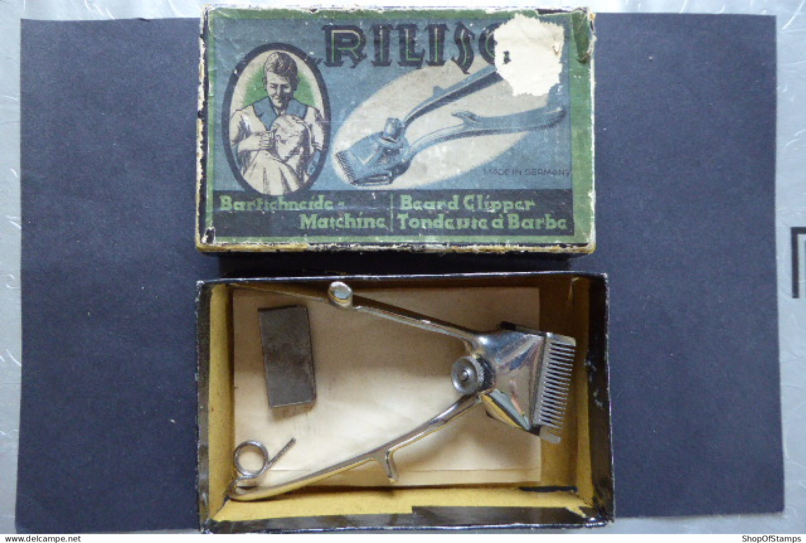 VINTAGE RILISO BEARD CLIPPER IN BOX MADE IN GERMANY - Outils Anciens