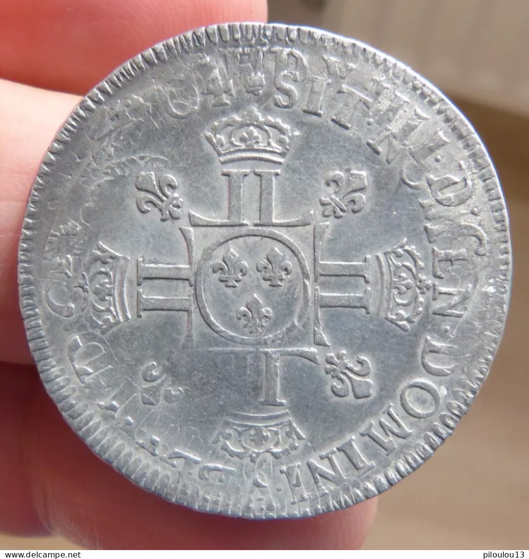 1/2 D'écu Aux 8 L Du 2nd Type De Louis XIV 1704 - 1643-1715 Lodewijk XIV De Zonnekoning