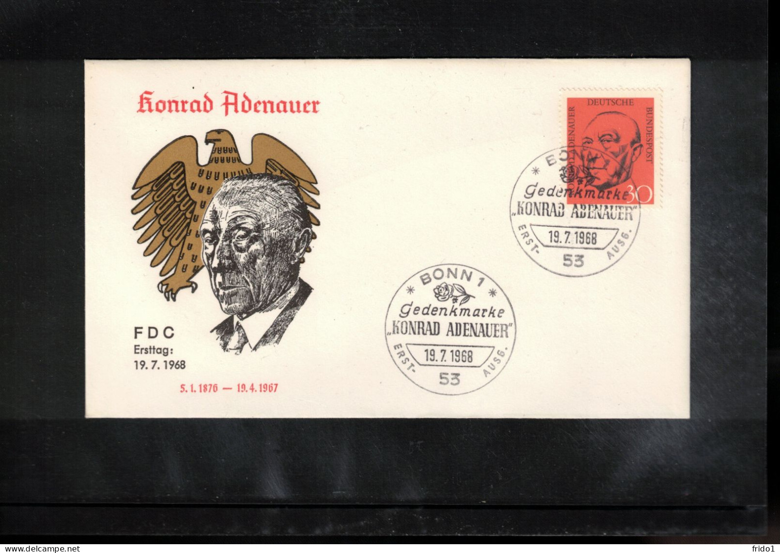 Germany / Deutschland 1968 Konrad Adenauer FDC - Autres & Non Classés