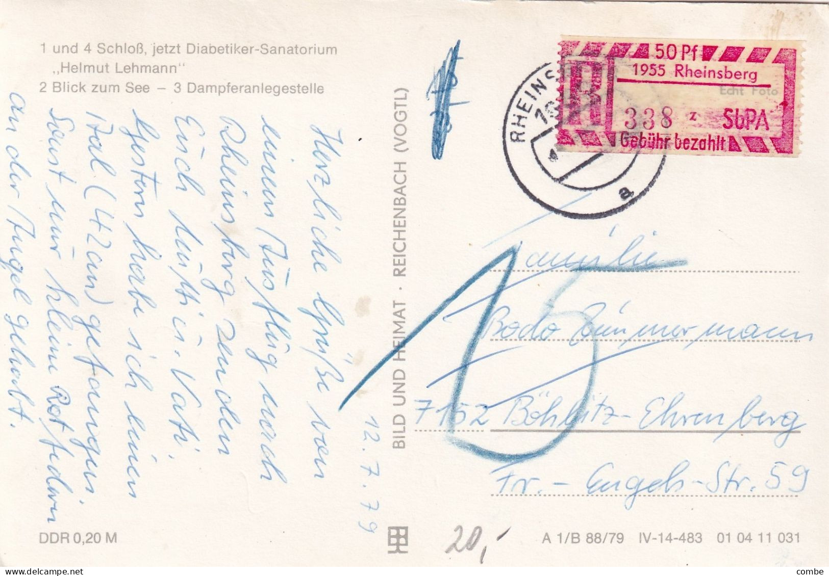 CARTE. RHEINSBERG - Covers & Documents