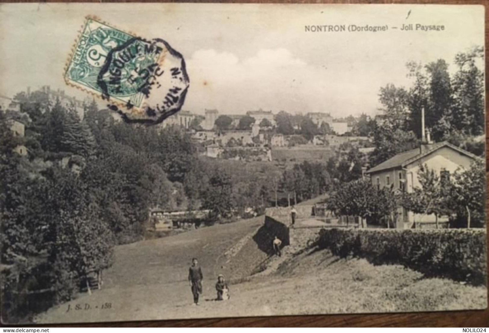 Cpa 24 Dordogne, Nontron, Joli Paysage, Animée, écrite En 1907, éd J.S.D 158 - Nontron
