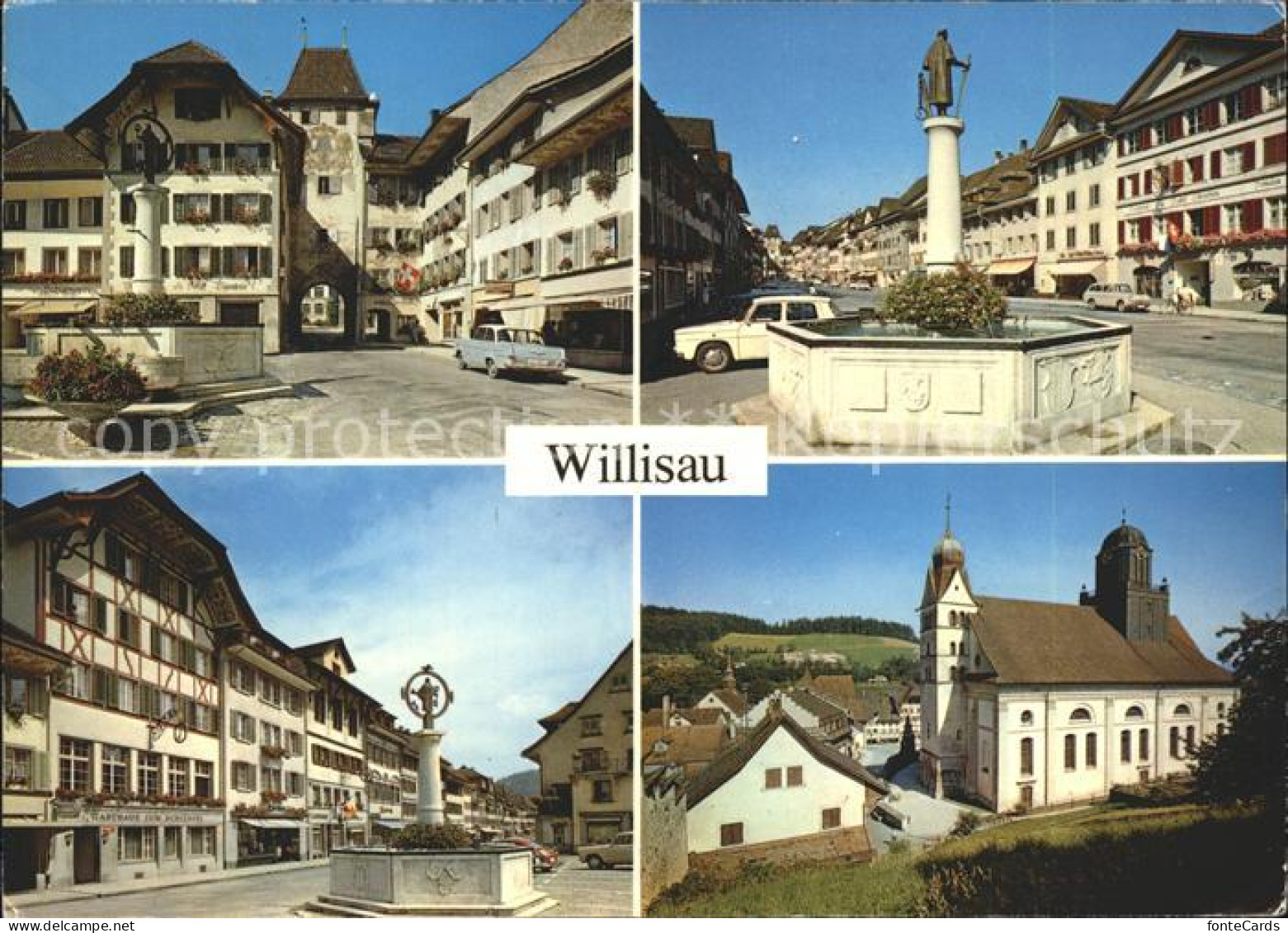 11904113 Willisau Dorfpartien Brunnen Kirche Willisau - Otros & Sin Clasificación