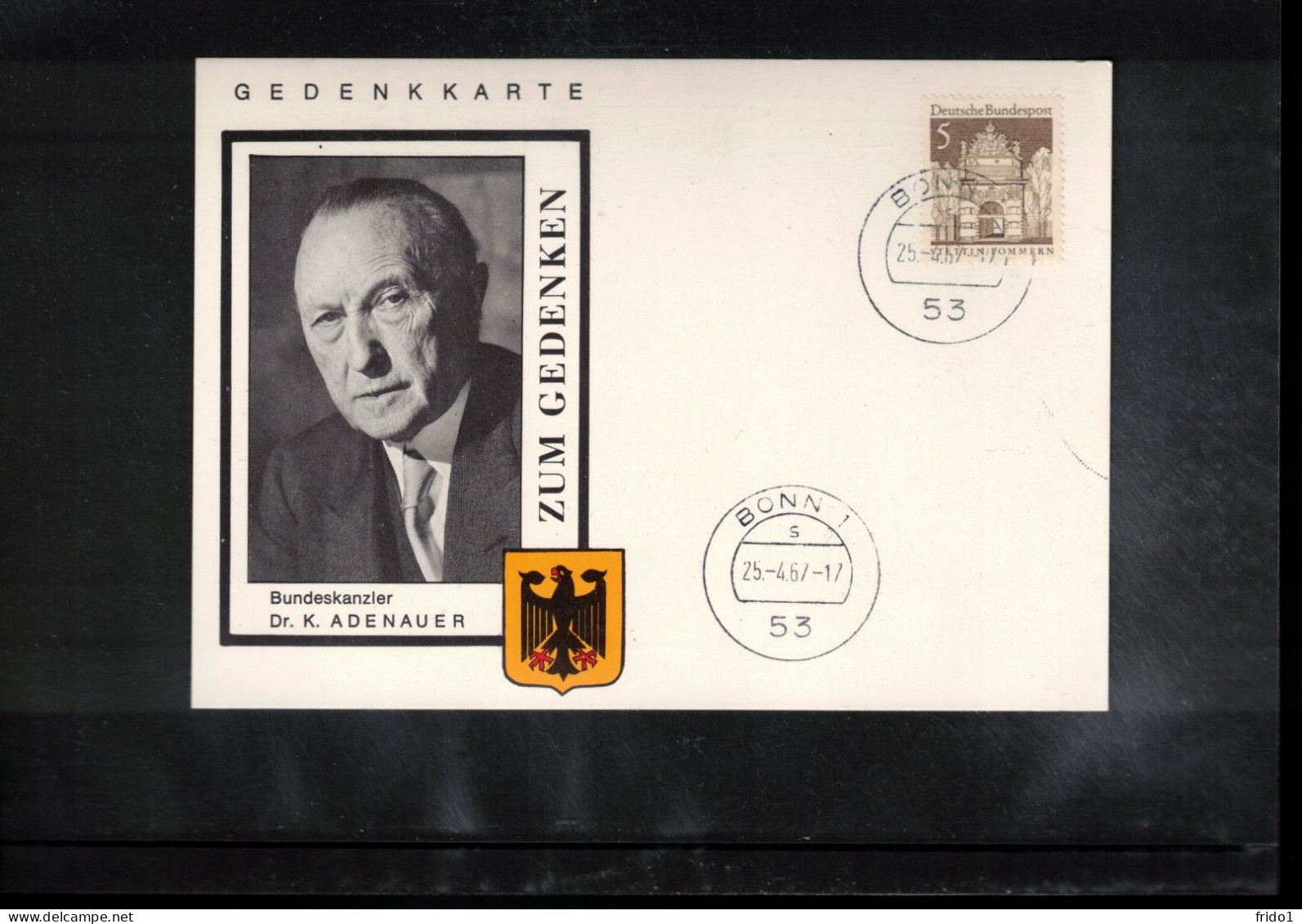 Germany / Deutschland 1967 Konrad Adenauer Interesting Postcard - Other & Unclassified