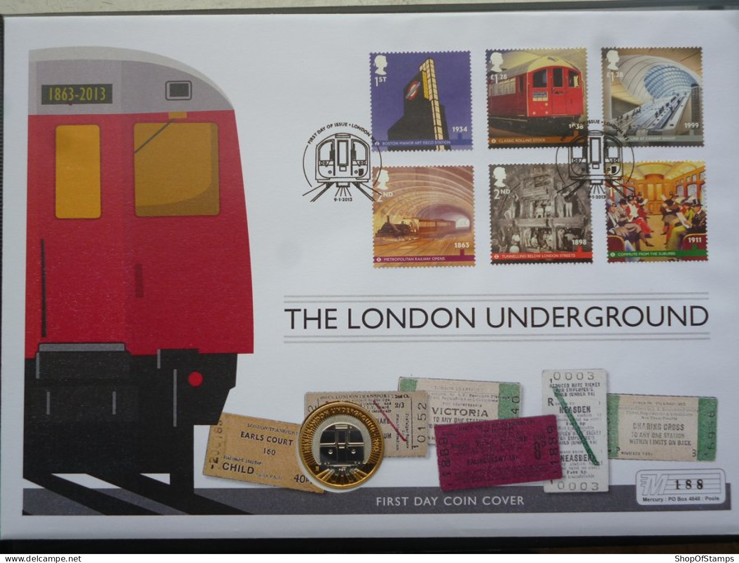 GREAT BRITAIN SG XXX LONDON UG STAMP FDC With 2013 UK £2 COIN BY ROYAL MINT - Other & Unclassified