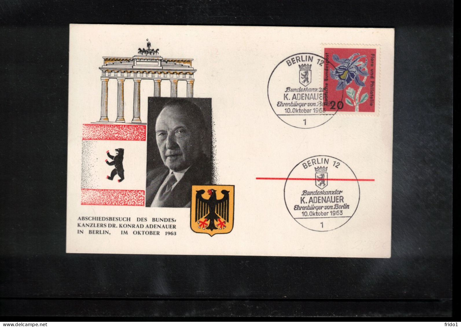 Germany / Deutschland 1963 Dr. Konrad Adenauer Visit To Berlin Interesting Postcard - Autres & Non Classés