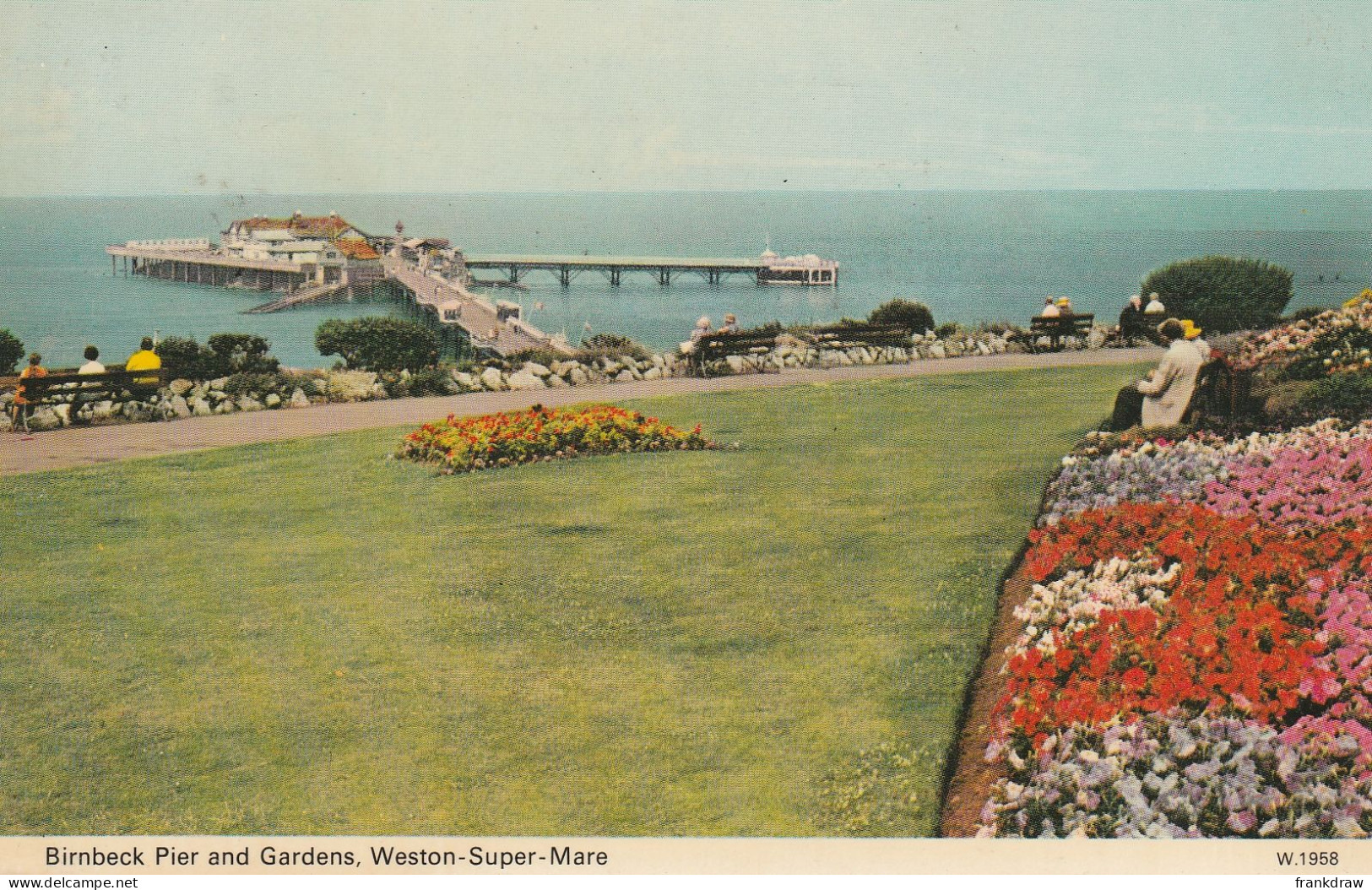 Postcard - Birnbeck Pier And Gardens, Westen Super Mare - Card No.w1958 - Posted Date Unreadable. -  Album Markes - Good - Zonder Classificatie