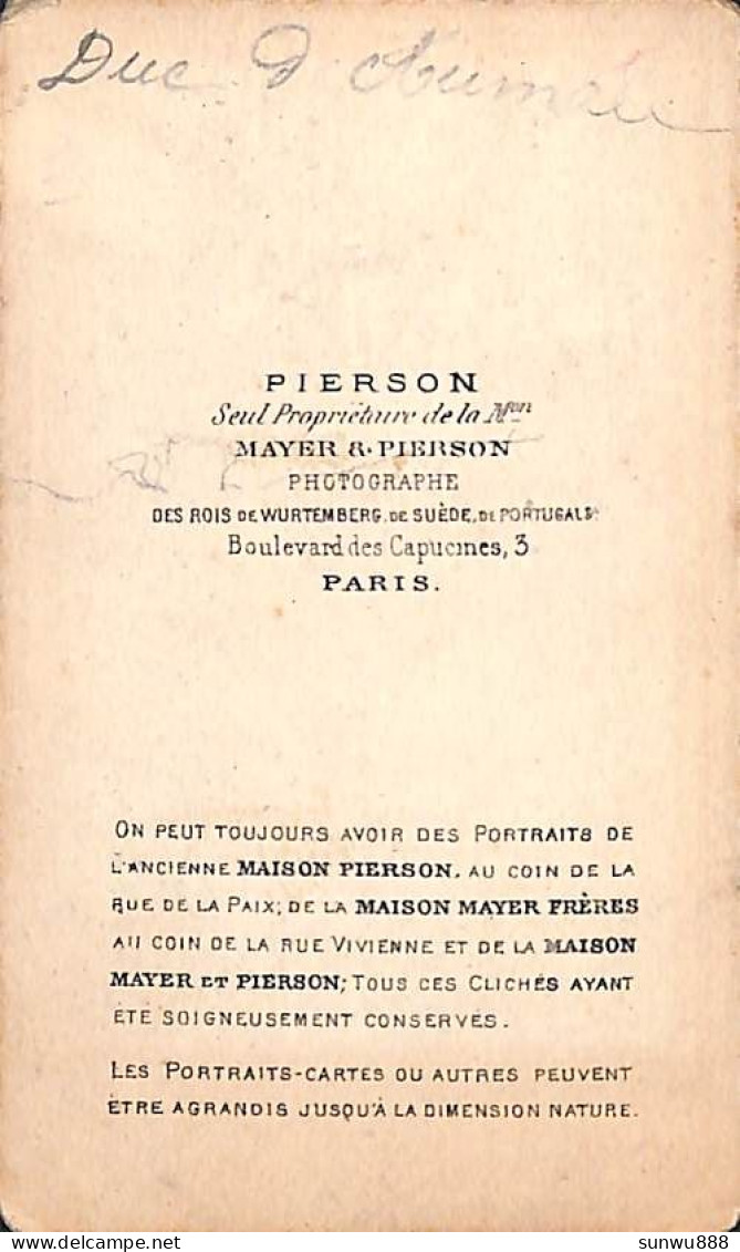 L. Pierson Photographie Paris - Duc D'Aumale - Anciennes (Av. 1900)