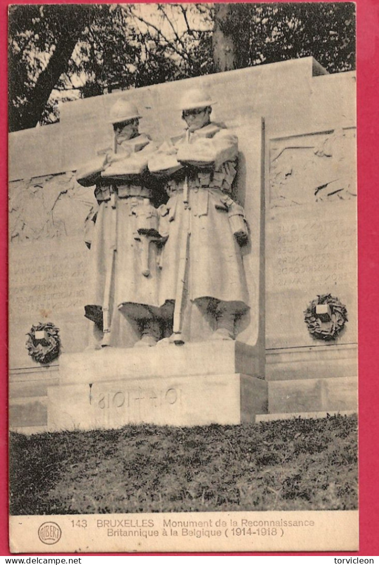 C.P. Bruxelles =  Monument De La Reconnaissance  Britanique à  La  Belgique  1914-1918 - Bruselas (Ciudad)