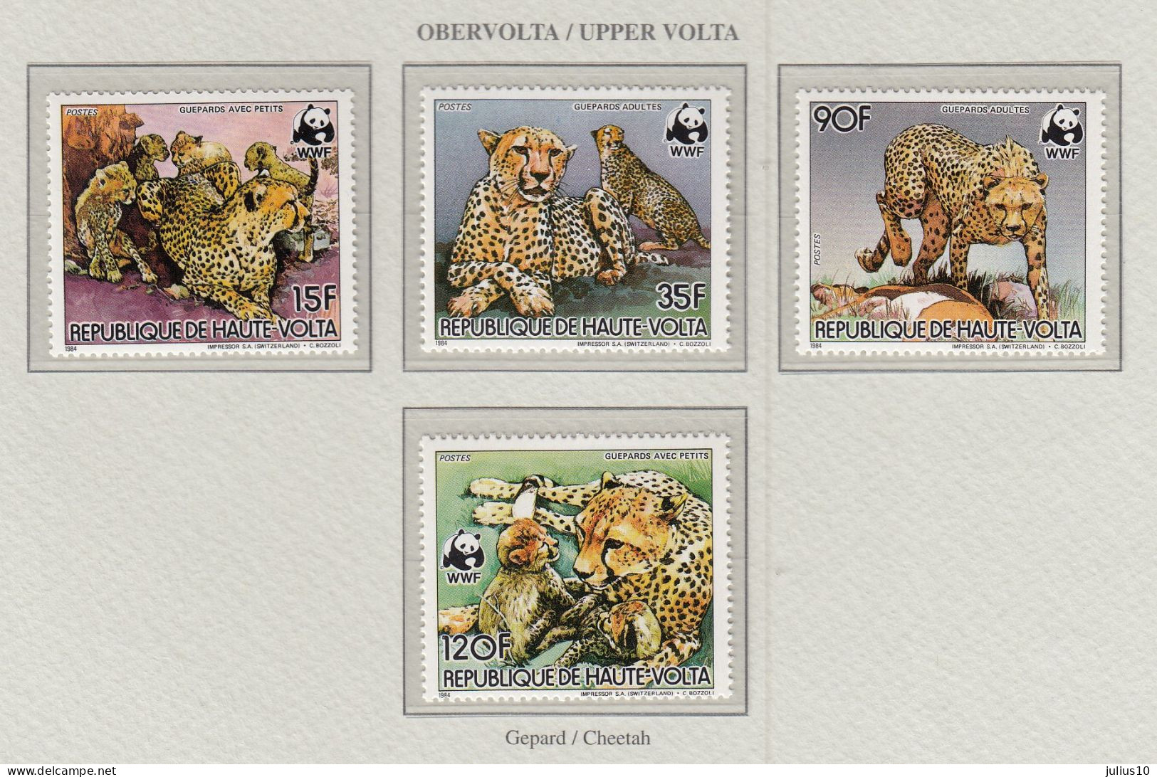 HAUTE VOLTA 1984 WWF Leopard Mammal Mi 957 - 960 MNH(**) Fauna 701 - Raubkatzen
